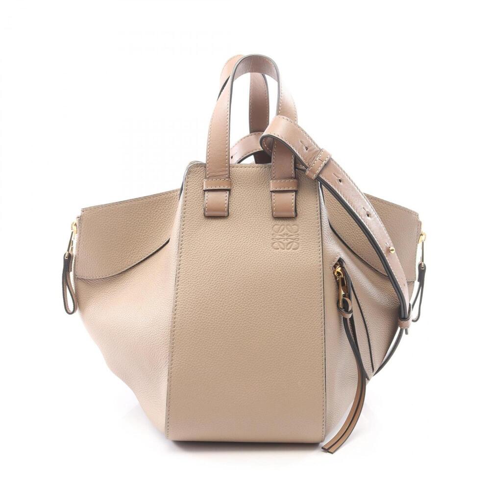Loewe Hammock Bag Small 2-Way Handbag Leather Women's Beige/Gray